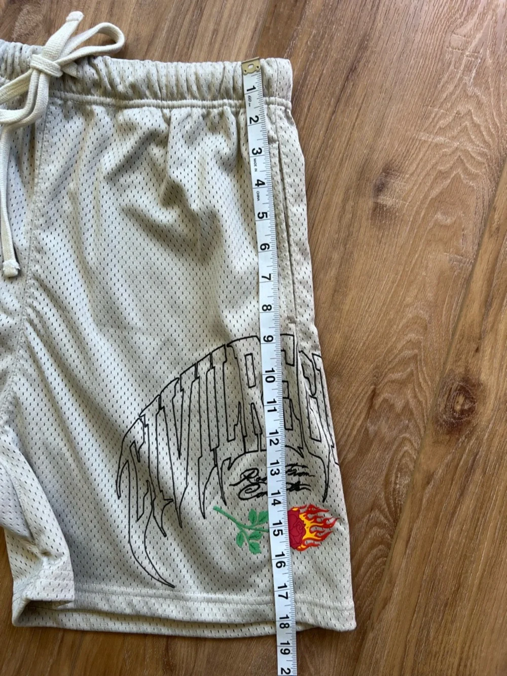 Civil Regime Roses From Concrete Mesh Shorts Men’s Large Gray Graphic